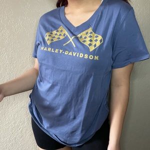Harley-Davidson Gold Race Flags Tee